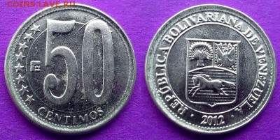 Венесуэла - 50 сентимо 2012 года до 2.02 - венесуэла 50 сентимо 2012 года