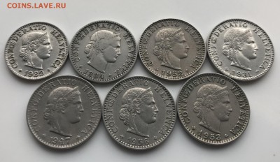 Швейцария 18 монет от 1 франка до 1 раппена 19-20 в до 29.01 - 7309259D-9E75-414F-86A9-8101B1B083D7