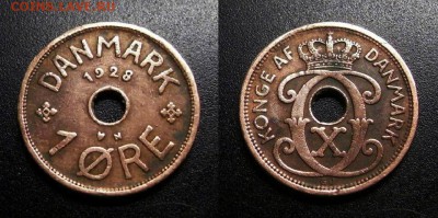 МОНЕТЫ МИРА 01-19 - Дания – 1 эре (1928)