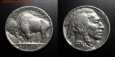 МОНЕТЫ МИРА 01-19 - США – 5 центов (1937) «Бизон; индеец» №1