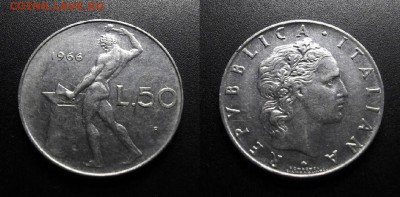 МОНЕТЫ МИРА 01-19 - Италия – 50 лир (1966)