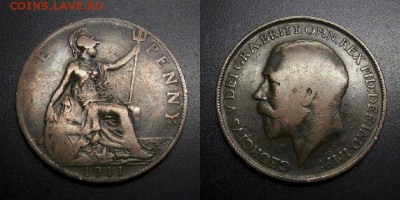 МОНЕТЫ МИРА 01-19 - Великобритания – 1 пенни (1911) «Георг V»