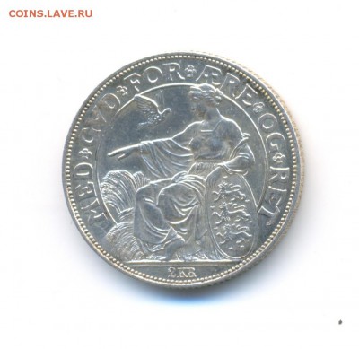Ag. Дания 2 кроны 1903. 40 лет правл. К. IX . XF+. До 30.01 - 7