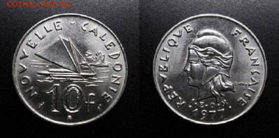 МОНЕТЫ МИРА 01-19 - Новая Каледония – 10 франков (1977) «Проа (парусный катамаран)»