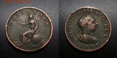 МОНЕТЫ МИРА 01-19 - Великобритания – 1 фартинг (1806) «Георг III»