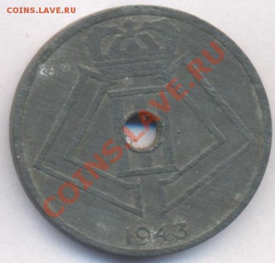 Бельгия 25 центов 1943 г.До 7.06.11 г. 20-00 МСК. - Бельгия.1
