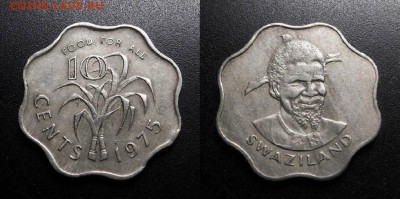 МОНЕТЫ МИРА 01-19 - Свазиленд - 10 центов (1975) «ФАО; сахарный тростник» №1