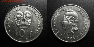 МОНЕТЫ МИРА 01-19 - Франц. Полинезия – 10 франков (1983) «Голова идола (набалдашник на трость)»