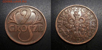 МОНЕТЫ МИРА 01-19 - Польша – 2 гроша (1937) бронза №1