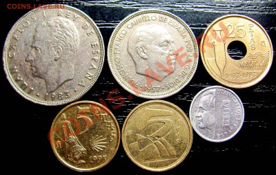 A36 Подборка монет Испании, 6 шт. до 11.06 в 21°° - A36 Spain 6 pcs_1