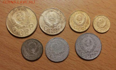 Погодовка СССР 7 монет 1939г.: 1,2,3,5,10,15,20 коп. - 1939-7шт А к