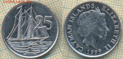 Каймановы острова 25 центов 1999 г., до 06.02.2019 г. 22.00 - Кайманы  25 центов 1999  5004