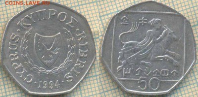 Кипр 50 центов 1994 г., до 06.02.2019 г. 22.00 по Москве - Кипр 50 центов 1994  971