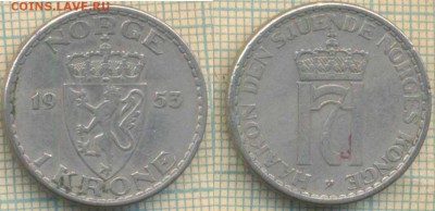 Норвегия 1 крона 1953 г., до 06.02.2019 г. 22.00 по Москве - Норвегия 1 крона 1953  5040