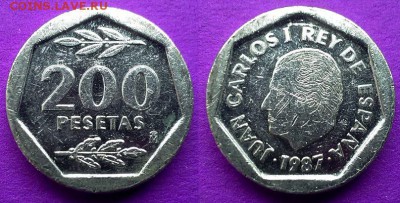 Испания - 200 песет 1987 года до 6.02 - испания 200 песет 1987 года