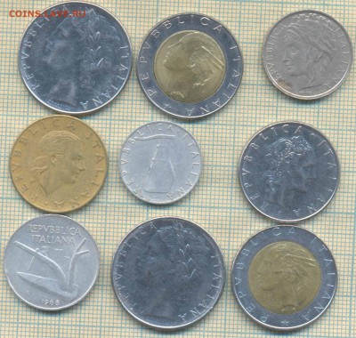 Италия 9 монет, до 06.02.2019 г. 22.00 по Москве - Италия 9а 22 09