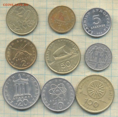 Греция 9 монет, до 06.02.2019 г. 22.00 по Москве - Греция 9 22 09