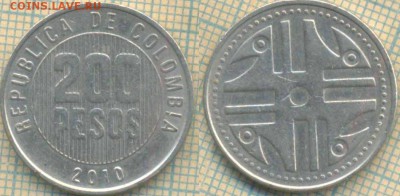 Колумбия 200 песо 2010 г., до 06.02.2019 г. 22.00 по Москве - Колумбия 200 песо  2010  5018