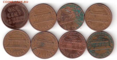 США: 1 Цент - 8шт: 1940,60,63,64,65,66,67,68 - 1 Цент-8шт А 40-68