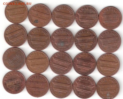 1 цент США - 20 монет, РАСПРОДАЖА по ФИКС - 20cent A