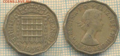 Великобритания 3 пенса 1958 г., до 07.02.2019 г. 22.00 по Мо - Великобртания 3 пенса 1958  2190