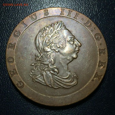 Великобритания 2 пенса 1797 Колесо телеги подлинность - s-l1600