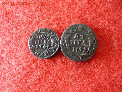 Полушка 1741г. и деньга 1741г. орел крылья с остями. - DSCN2357[1].JPG