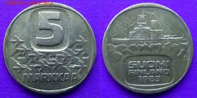 Финляндия - 5 марок (N) 1983 года (Ледокол Урхо) до 7.02 - Финляндия 5 марок N 1983