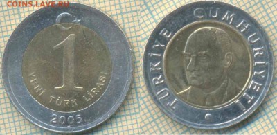 Турция 1 лира 2005 г., до 08.02.2019 г. 22.00 по Москве - Турция 1 лира 2005  3963