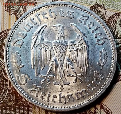 5 рейхсмарок. 1934 год. Шиллер. Подлинность. - 032