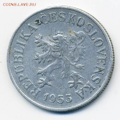 Чехословакия 10 геллеров 1953 - Чехословакия_1953-10гелл_А
