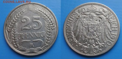 Германская империя 25 пфеннигов 1910г  до 6.02. 22-00 мск - 0iPklLQmRY0