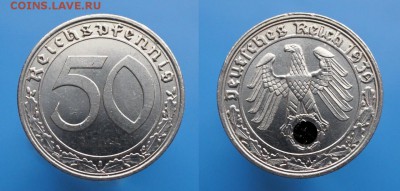Третий Рейх 50 пфеннигов 1939г никель  до 6.02. 22-00 мск - Pc4c5I7TS8k