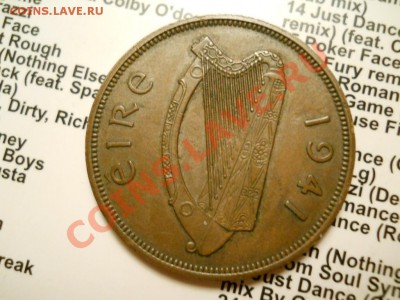 ИРЛАНДИЯ 1 пенни 1941 с ПТИЦЕЙ.  До 10 июня 22-00 Мск - DSCN2257.JPG
