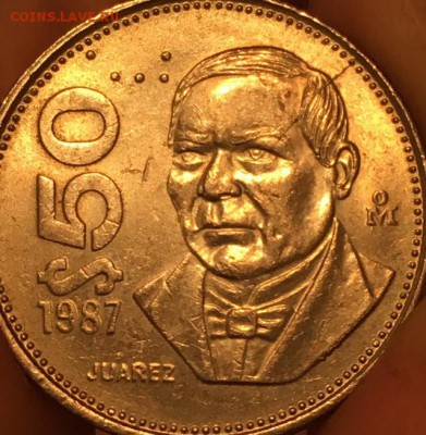 50 песо (pesos) 1987, Мексика раскол штемпеля до 8.02.2019 - 50пес