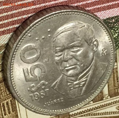 50 песо (pesos) 1987, Мексика раскол штемпеля до 8.02.2019 - 50песоср