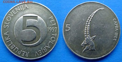 Словения - 5 толаров 1997 года до 9.02 - Словения 5 толаров 1997