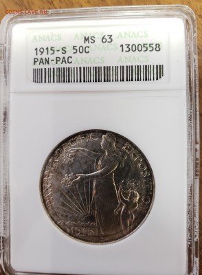 50 центов США Panama Pacific ANACS MS63 до 10.02 22.00 Мск - Pan1
