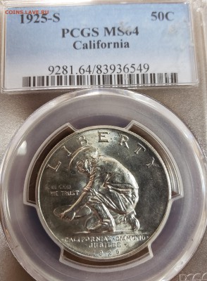 50 центов США California PCGS MS64 до 10.02 22.00 Мск - Cal1