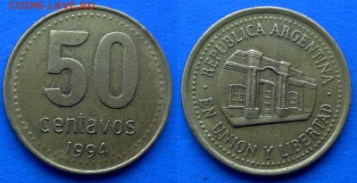 Аргентина - 50 сентаво 1994 года до 9.02 - Аргентина 50 сентаво 1994