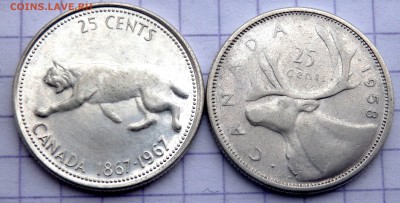 Канада 25 центов 1958,1967 года до 07.02.2019 22-00 - P1290419.JPG