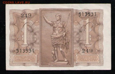ИТАЛИЯ 1 ЛИРА 1939 - 10 001