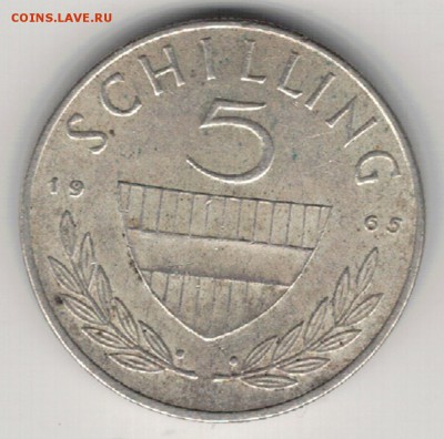 Ag Австрия 5 шиллингов 1965 до 12.02.2019 в 22.00мск (Е636) - 5-а5ш65а