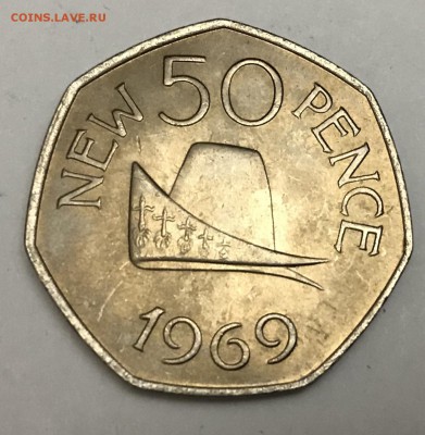 50 пенсов 1969 Гернси UNC с 1 рубля - B92DEE6C-1EEC-4FA0-B570-442D99F5E34D
