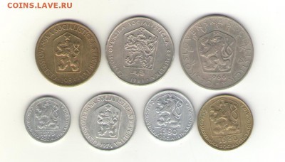 Чехословакия 1,2,5 кроны 10, 5,5,2     геллеров 1966-1984 г - 15
