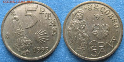 Испания 5 песет 1993    186-к34-9732.jpg - Испания 5 песет 1993    186-к34-9732
