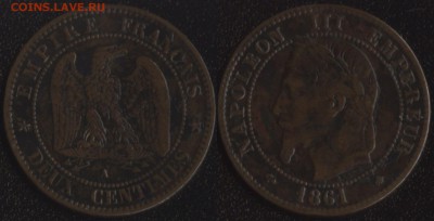Франция 2 сантима 1861 до 22:00мск 14.02.19 - Франция 2 сантима 1861 -150