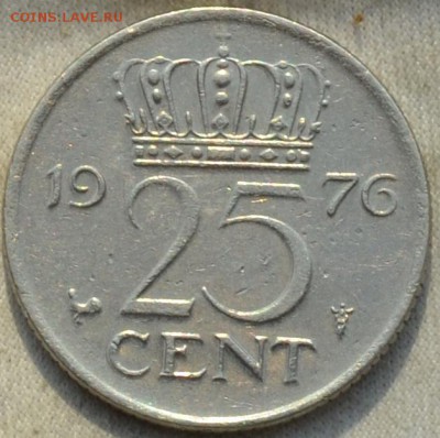 Нидерланды 25 центов 1976. 10. 02. 2019. в 22 - 00. - DSC_0471