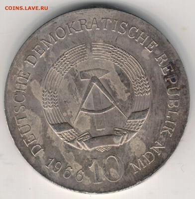 Ag ГДР 10 МАРОК 1966 КАРЛ ФРИДРИХ ШИНКЕЛЬ 14.02-22Ч (Е297) - 5-10м66а