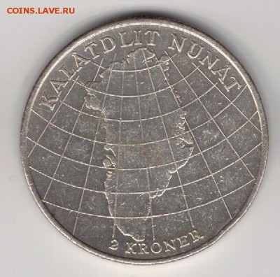 Ag ДАНИЯ 2 КРОНЫ 1953 ГРЕНЛАНДИЯ ДО 14.02 В 22Ч (Е846) - 5-д53а